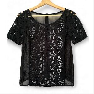 American Eagle Outfitters Black Lace Blouse